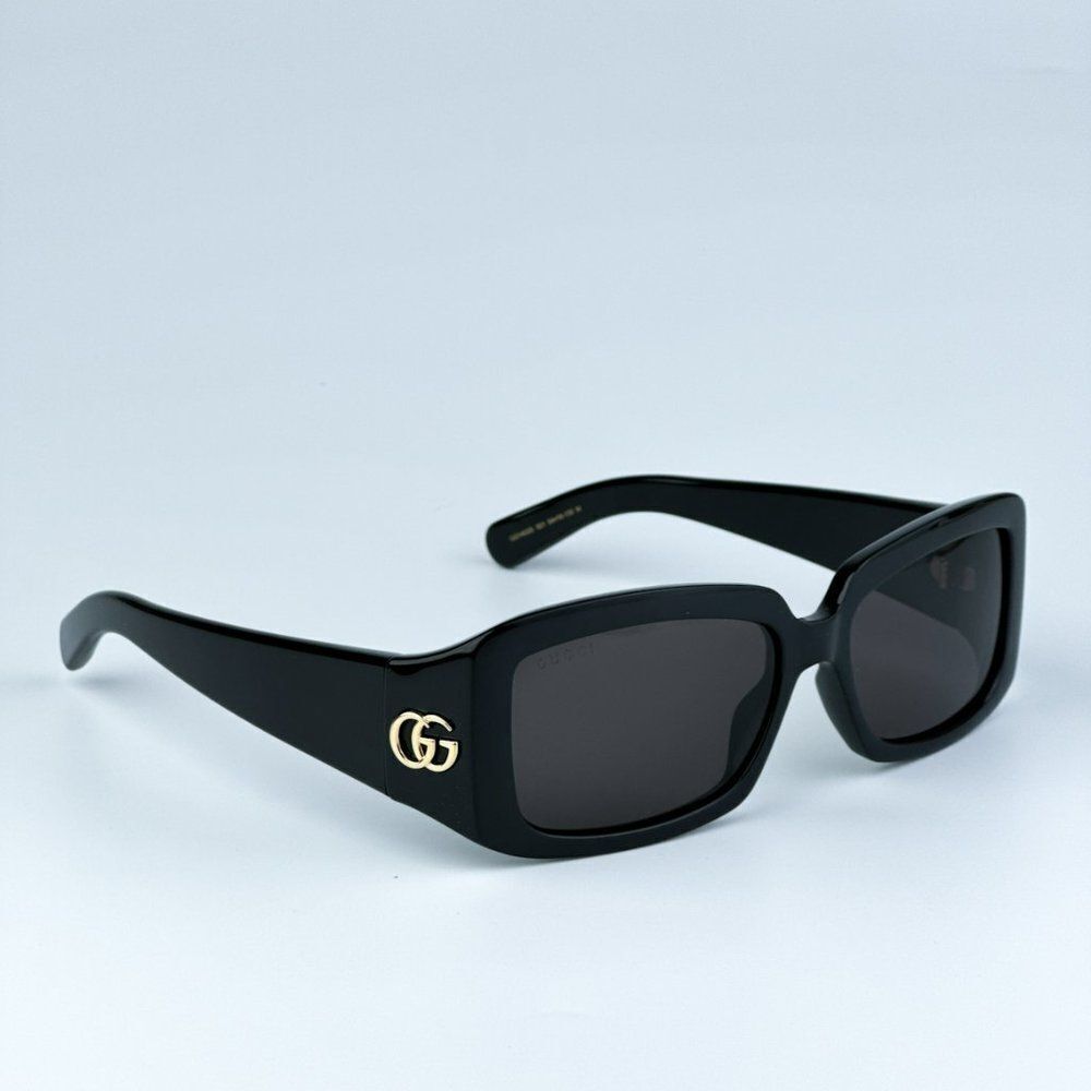 NEW Gucci GG1403S 001 Black Grey Unisex Rectangle Sunglasses GG 1403S - Picture 9 of 15